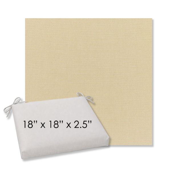 Picture of Canvas Antique Beige | 18" x 18" Center Seam Universal Dining Chair Cushion | Sunbrella Fabric