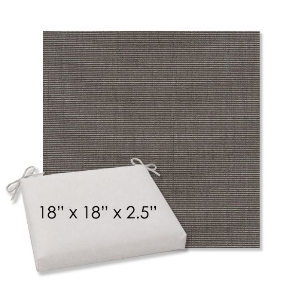 Picture of Canvas Coal | 18" x 18" Center Seam Universal Dining Chair Cushion | Sunbrella Fabric