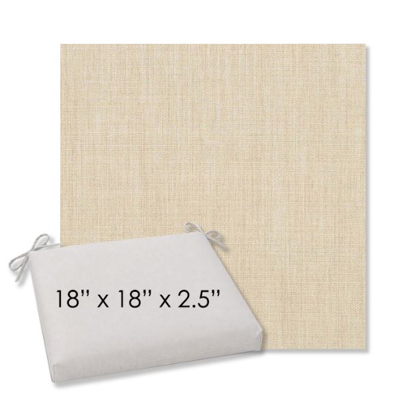 Picture of Canvas Flax | 18" x 18" Center Seam Universal Dining Chair Cushion | Sunbrella Fabric