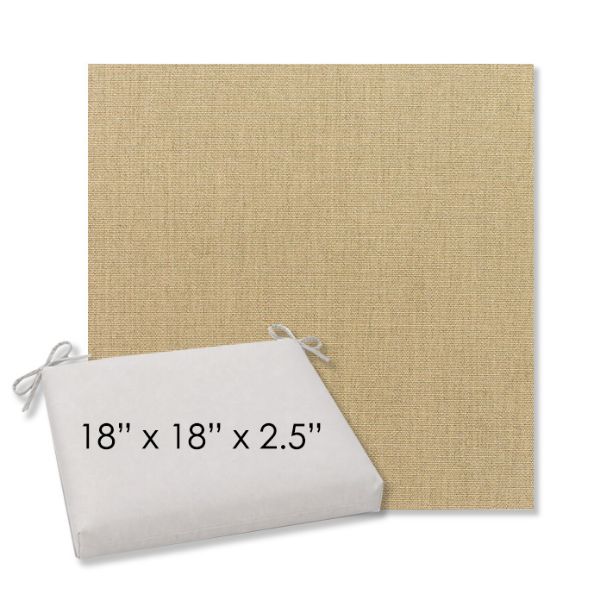 Picture of Canvas Heather Beige | 18" x 18" Center Seam Universal Dining Chair Cushion | Sunbrella Fabric
