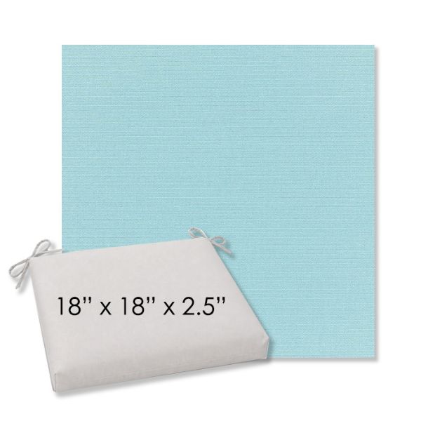 Picture of Canvas Mineral Blue | 18" x 18" Center Seam Universal Dining Chair Cushion | Sunbrella Fabric