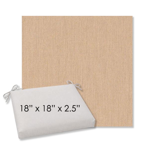 Picture of Canvas Sand | 18" x 18" Center Seam Universal Dining Chair Cushion | Sunbrella Fabric