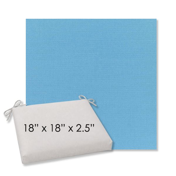 Picture of Canvas Sky Blue | 18" x 18" Center Seam Universal Dining Chair Cushion | Sunbrella Fabric