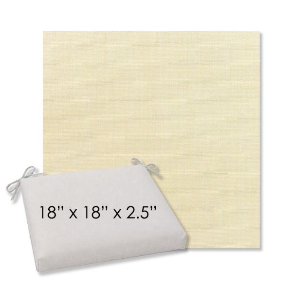 Picture of Canvas Vellum | 18" x 18" Center Seam Universal Dining Chair Cushion | Sunbrella Fabric