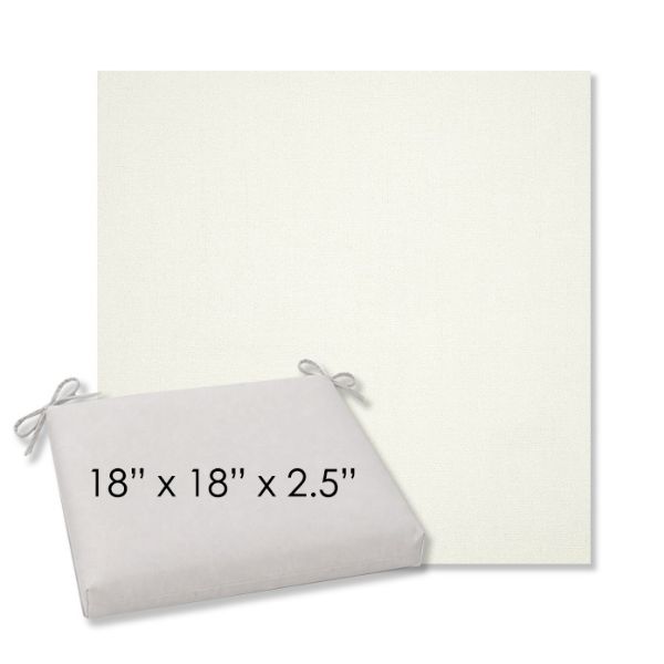 Picture of Canvas White | 18" x 18" Center Seam Universal Dining Chair Cushion | Sunbrella Fabric