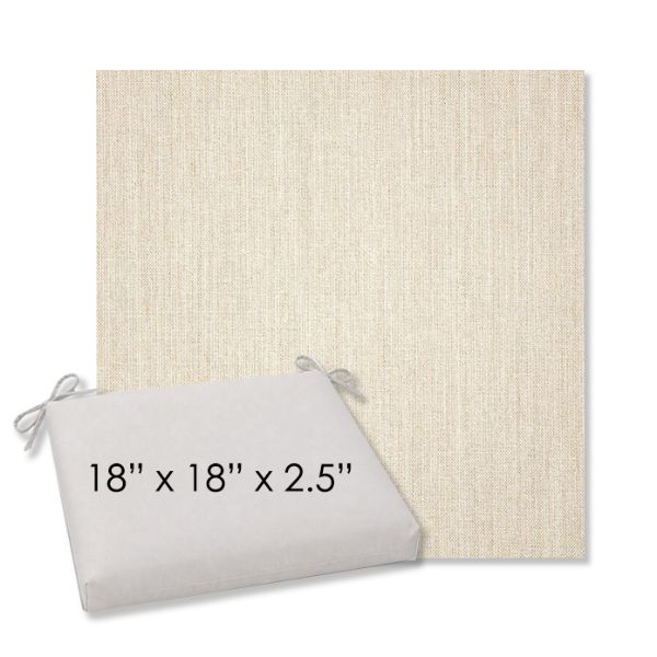 Picture of Cast Pumice | 18" x 18" Center Seam Universal Dining Chair Cushion | Sunbrella Fabric