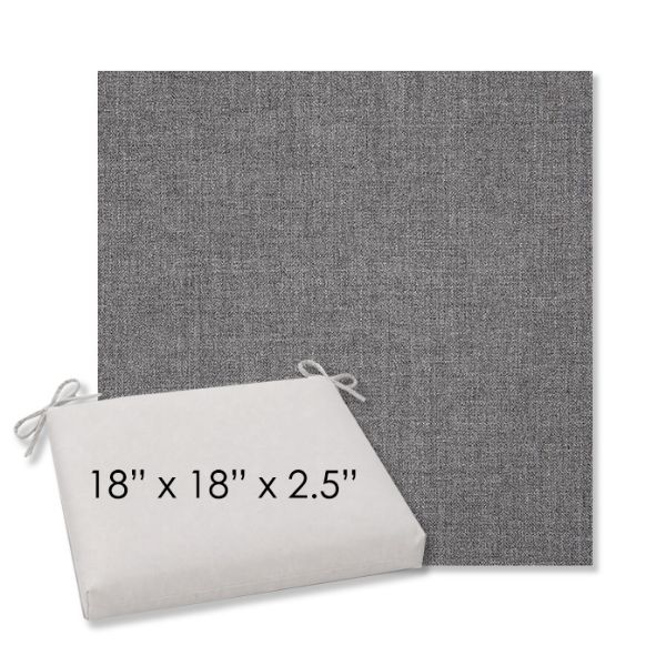 Picture of Cast Slate | 18" x 18" Center Seam Universal Dining Chair Cushion | Sunbrella Fabric