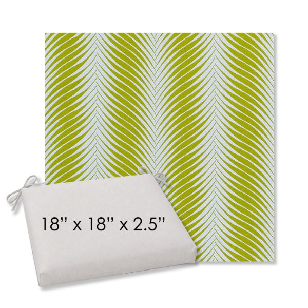 Picture of Clock Out Frond | 18" x 18" Center Seam Universal Dining Chair Cushion | Sunbrella Fabric