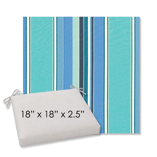 Picture of Dolce Oasis | 18" x 18" Center Seam Universal Dining Chair Cushion | Sunbrella Fabric