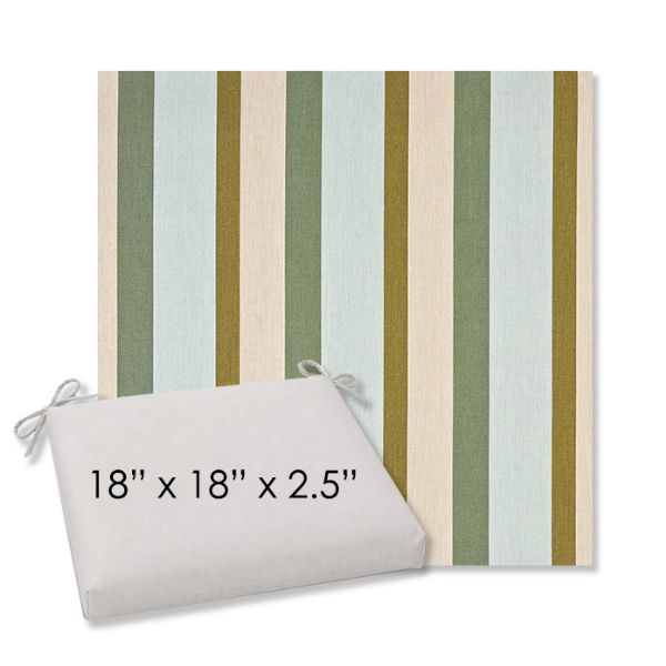 Picture of Gateway Aloe | 18" x 18" Center Seam Universal Dining Chair Cushion | Sunbrella Fabric