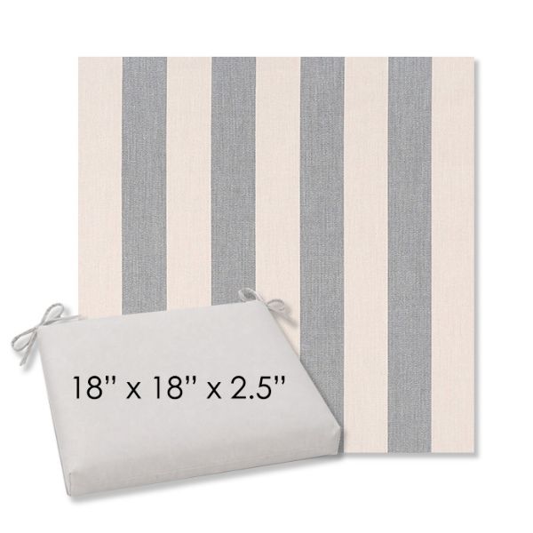 Picture of Leisure Denim | 18" x 18" Center Seam Universal Dining Chair Cushion | Sunbrella Fabric