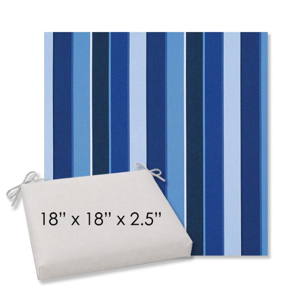 Picture of Milano Cobalt | 18" x 18" Center Seam Universal Dining Chair Cushion | Sunbrella Fabric