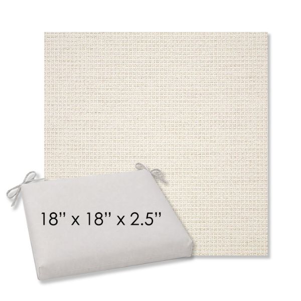 Picture of Nurture White | 18" x 18" Center Seam Universal Dining Chair Cushion | Sunbrella Fabric