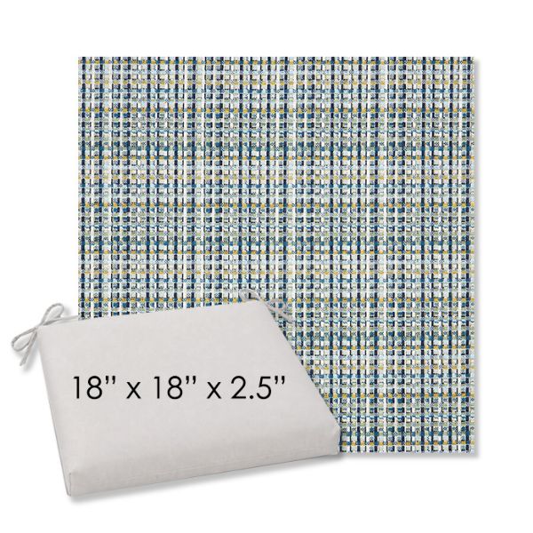 Picture of Principle Lagoon | 18" x 18" Center Seam Universal Dining Chair Cushion | Sunbrella Fabric