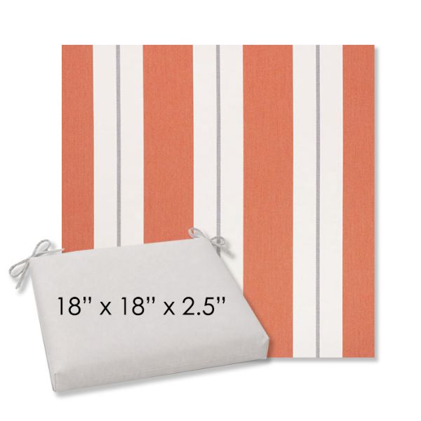 Picture of Relate Persimmon | 18" x 18" Center Seam Universal Dining Chair Cushion | Sunbrella Fabric