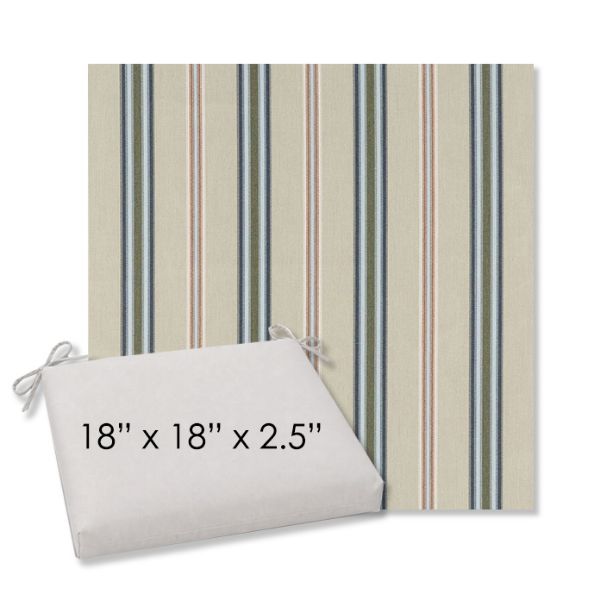 Picture of Saltillo Sagebrush | 18" x 18" Center Seam Universal Dining Chair Cushion | Sunbrella Fabric