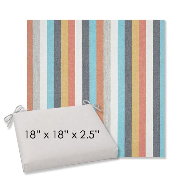 Picture of Surround Sunrise | 18" x 18" Center Seam Universal Dining Chair Cushion | Sunbrella Fabric