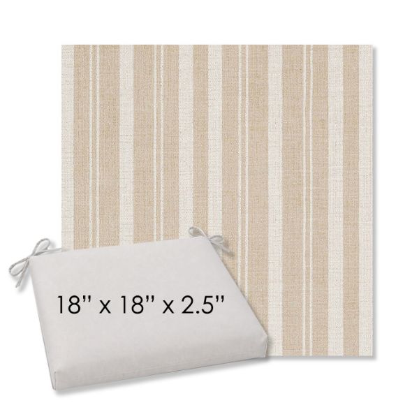 Picture of Tranquil Camel | 18" x 18" Center Seam Universal Dining Chair Cushion | Sunbrella Fabric