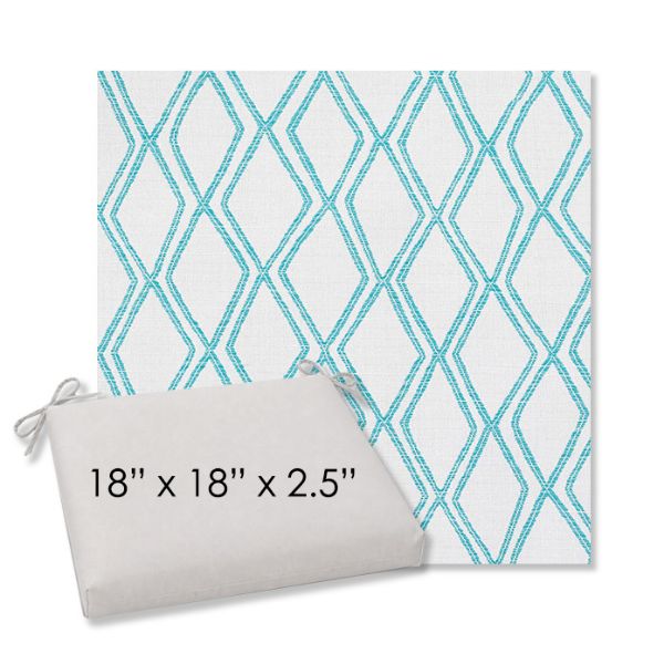 Picture of Voyage Breeze | 18" x 18" Center Seam Universal Dining Chair Cushion | Sunbrella Fabric