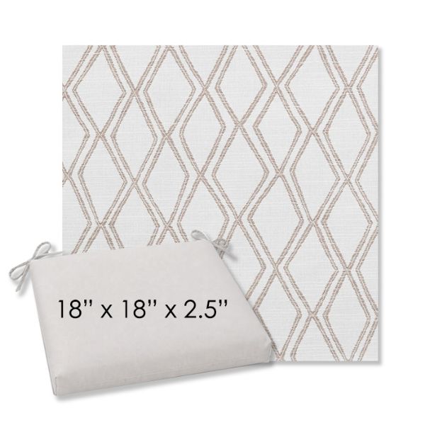 Picture of Voyage Dune | 18" x 18" Center Seam Universal Dining Chair Cushion | Sunbrella Fabric