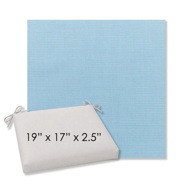Picture of Canvas Air Blue | 19" x 17" Center Seam Universal Dining Chair Cushion | Sunbrella Fabric