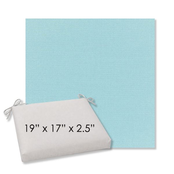 Picture of Canvas Mineral Blue | 19" x 17" Center Seam Universal Dining Chair Cushion | Sunbrella Fabric
