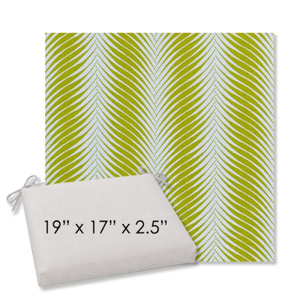 Picture of Clock Out Frond | 19" x 17" Center Seam Universal Dining Chair Cushion | Sunbrella Fabric
