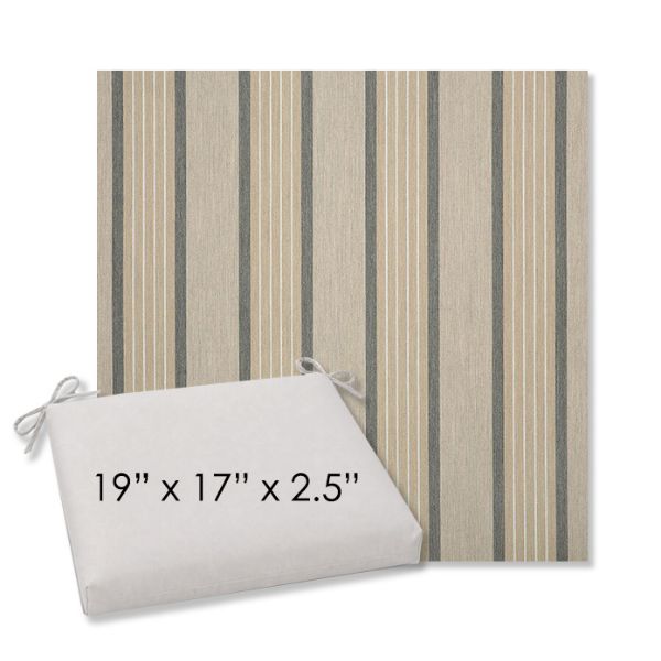 Picture of Cove Pebble | 19" x 17" Center Seam Universal Dining Chair Cushion | Sunbrella Fabric