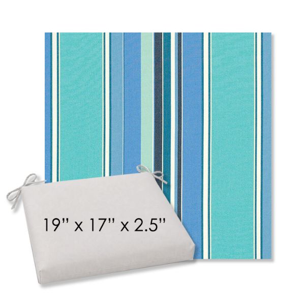 Picture of Dolce Oasis | 19" x 17" Center Seam Universal Dining Chair Cushion | Sunbrella Fabric