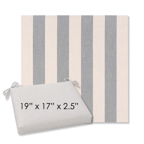 Picture of Leisure Denim | 19" x 17" Center Seam Universal Dining Chair Cushion | Sunbrella Fabric