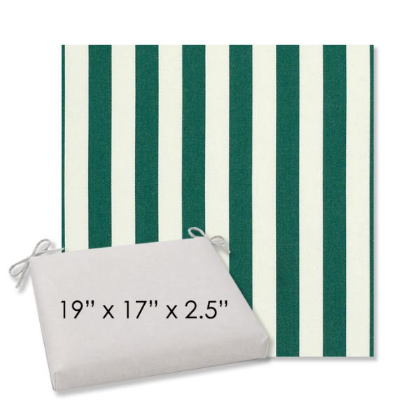 Picture of Mason Forest Green | 19" x 17" Center Seam Universal Dining Chair Cushion | Sunbrella Fabric