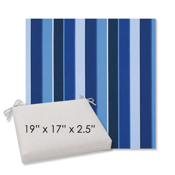 Picture of Milano Cobalt | 19" x 17" Center Seam Universal Dining Chair Cushion | Sunbrella Fabric