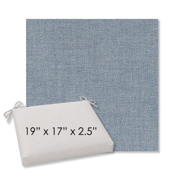 Picture of Remix Denim | 19" x 17" Center Seam Universal Dining Chair Cushion | Sunbrella Fabric