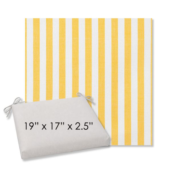 Picture of Sail Away Sunflower | 19" x 17" Center Seam Universal Dining Chair Cushion | Sunbrella Fabric