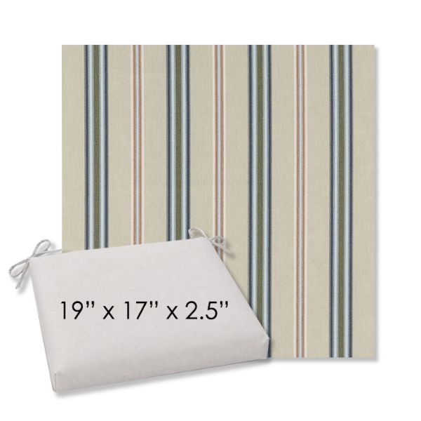 Picture of Saltillo Sagebrush | 19" x 17" Center Seam Universal Dining Chair Cushion | Sunbrella Fabric