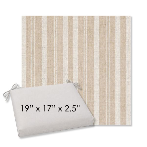 Picture of Tranquil Camel | 19" x 17" Center Seam Universal Dining Chair Cushion | Sunbrella Fabric