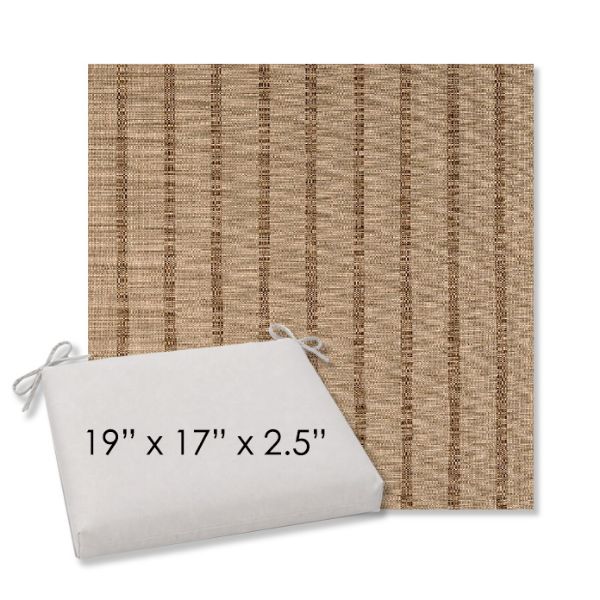 Picture of Unwind Driftwood | 19" x 17" Center Seam Universal Dining Chair Cushion | Sunbrella Fabric
