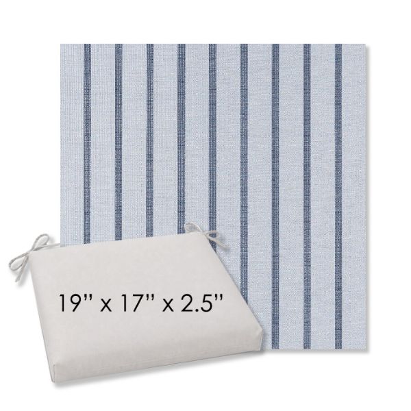 Picture of Unwind Sky | 19" x 17" Center Seam Universal Dining Chair Cushion | Sunbrella Fabric