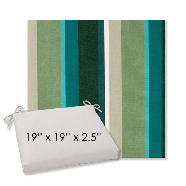 Picture of Beaming Lagoon | 19" x 19" Center Seam Universal Dining Chair Cushion | Sunbrella Fabric