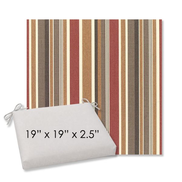 Picture of Brannon Redwood | 19" x 19" Center Seam Universal Dining Chair Cushion | Sunbrella Fabric