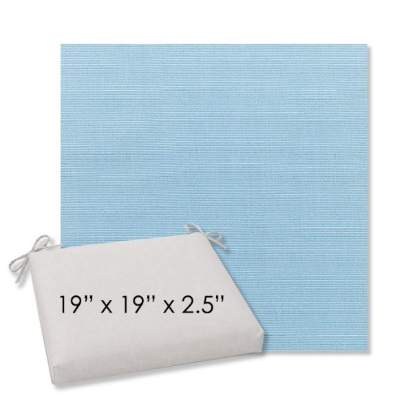Picture of Canvas Air Blue | 19" x 19" Center Seam Universal Dining Chair Cushion | Sunbrella Fabric