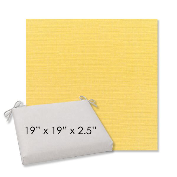 Picture of Canvas Buttercup | 19" x 19" Center Seam Universal Dining Chair Cushion | Sunbrella Fabric