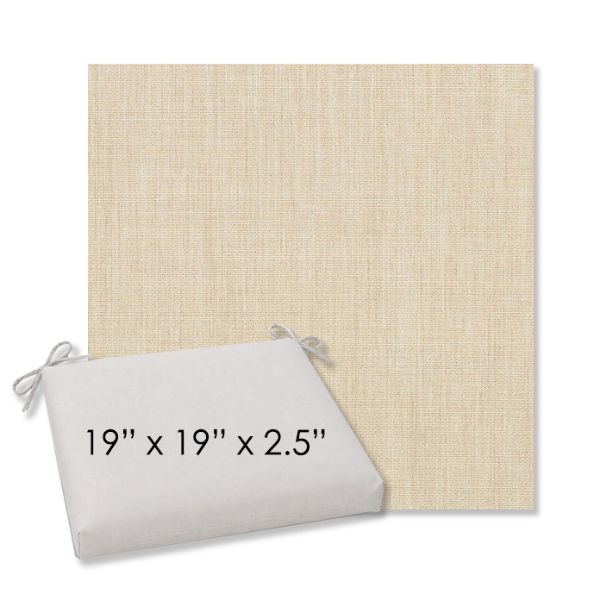 Picture of Canvas Flax | 19" x 19" Center Seam Universal Dining Chair Cushion | Sunbrella Fabric