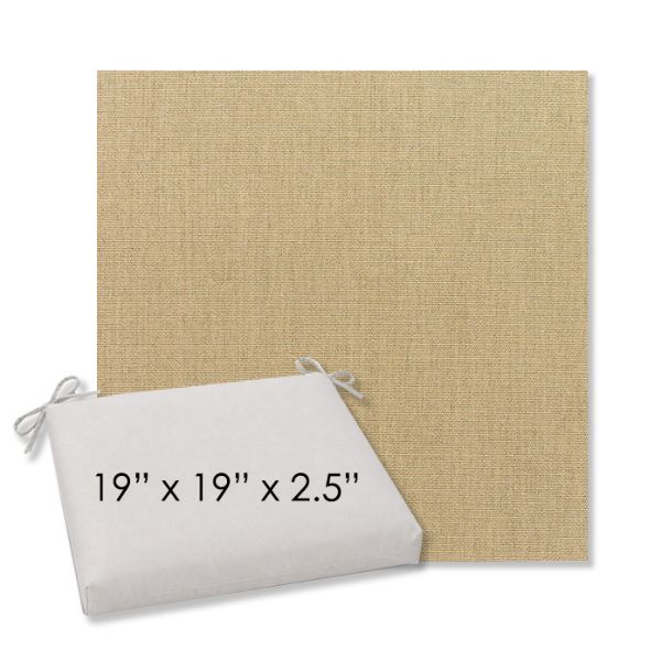 Picture of Canvas Heather Beige | 19" x 19" Center Seam Universal Dining Chair Cushion | Sunbrella Fabric