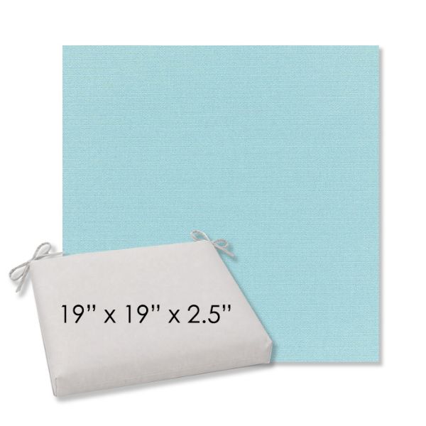 Picture of Canvas Mineral Blue | 19" x 19" Center Seam Universal Dining Chair Cushion | Sunbrella Fabric