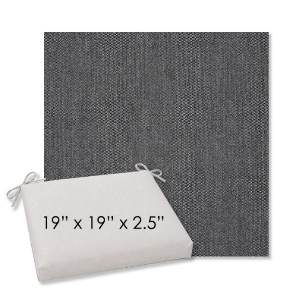 Picture of Cast Charcoal | 19" x 19" Center Seam Universal Dining Chair Cushion | Sunbrella Fabric