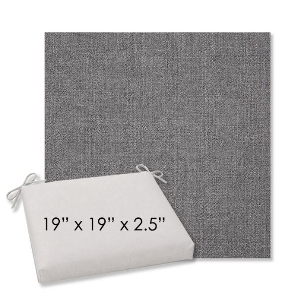 Picture of Cast Slate | 19" x 19" Center Seam Universal Dining Chair Cushion | Sunbrella Fabric