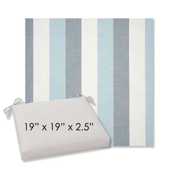 Picture of Direction Dew | 19" x 19" Center Seam Universal Dining Chair Cushion | Sunbrella Fabric