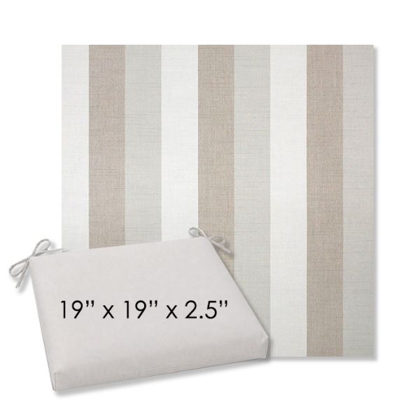 Picture of Direction Linen | 19" x 19" Center Seam Universal Dining Chair Cushion | Sunbrella Fabric