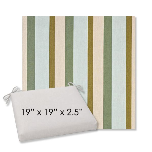 Picture of Gateway Aloe | 19" x 19" Center Seam Universal Dining Chair Cushion | Sunbrella Fabric